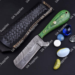 มีดแค้มปิ้งเหล็กดามัสกัสสั่งทำพิเศษ OEM คมกริบ ใบมีดตรง ขายส่ง มีดเดินป่ากลางแจ้ง ของขวัญสำหรับผู้ชาย - Product Image 4