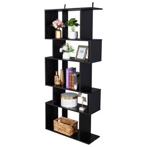 Libreria Angolare Autoportante a 5 Cubi, Scaffale a 5 Ripiani, Organizzatore per Armadio, Espositore in Nero - Product Image 4