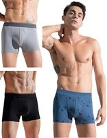 Calzoncillos bóxer de corte medio para hombre, de color liso, de algodón tejido, transpirables. - Product Image 5