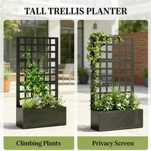 Jardinera Elevada Negra y Estante para Plantas, Producto Duradero de Cercas, Enrejados y Puertas - Product Image 3