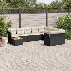 Conjunto de Sofás Modulares Grandes de Ratán PE Negro para Jardín, Muebles Modulares Elegantes para Exteriores - Product Image 1