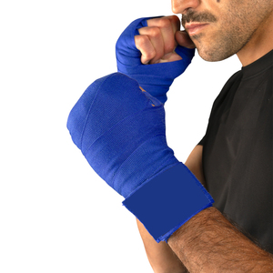 Vendas de Boxeo Azules de Alta Resistencia y Buena Calidad 2026, Vendajes Elásticos de Algodón para Muay Thai con Soporte para Muñeca y Cierre de Gancho y Bucle - Product Image 1