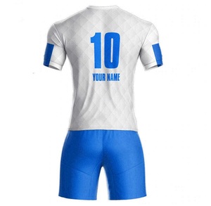Maillot de football américain unisexe personnalisé à manches courtes, col en V, respirant, ajusté, avec impression par sublimation et short à taille élastique - Product Image 2