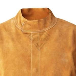 Hot Selling <b>Men's</b> Leather Welding <b>Jacket</b> High Street Style Comfortable Leather Stand Collar protection Welding <b>Jackets</b> OEM - Product Image 6