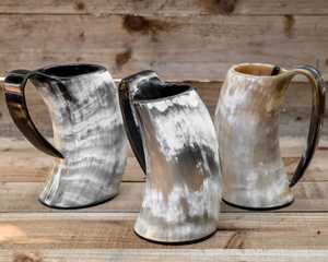 Handmade Polished Buffalo Horn Mug Modern Natural Shape Carved <b>Dragon</b> Design Durable <b>Art</b> Collectible - Product Image 5