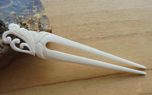 ไม้เสียบผมแกะสลักด้วยมือจากกระดูกควาย งานฝีมือธรรมชาติ - Product Image 4