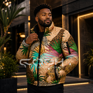 Chaqueta Acolchada con Estampado Animal Personalizada para Hombre de Cosh International, Chaqueta de Poliéster y Nailon con Estampado por Sublimación, Manga Larga, Estilo Burbuja - Product Image 3