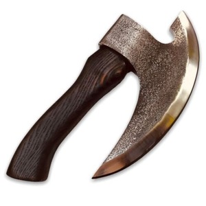 Cortador de pizza estilo vikingo, herramienta de corte de acero al carbono, cortador de pizza con funda de cuero, cortador con mango de madera de fresno - Product Image 5