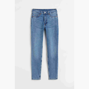 Pantalones Vaqueros Azules Personalizados al por Mayor, Pantalones Casuales Rectos de Mezclilla Ecológica 100% Algodón, Cintura Alta, para Mujer, con Servicio OEM - Product Image 2