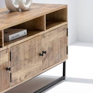 Meuble TV industriel en bois Vandana Novara Grand, console de divertissement moderne en métal et bois - Product Image 2