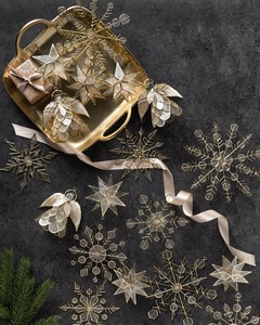 Juego de 3 Adornos Navideños de Ángel Dorado, Estilo Concha de Capiz, Adornos Colgantes para Árbol con Alas de Ángel, Decoración Elegante para el Hogar en Navidad - Product Image 3