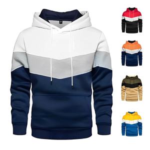 OEM surpiqûres bloc de couleurs imprimé sweat à capuche coupe ajustée pull de sport pour hommes jogging sportswear sweat à capuche personnalisé sweat-shirt pour hommes - Product Image 6