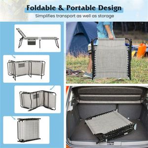 Tumbona de Patio Extra Grande de 27 Pulgadas de Ancho, Respaldo Ajustable en 4 Posiciones, Silla Plegable para Tomar el Sol, Color Gris - Product Image 6