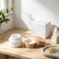 Pot cosmétique en bois personnalisé de 10 ml avec couvercle intérieur en plastique et bouchon à vis pour crème visage, emballage de soins de la peau, vente en gros OEM
