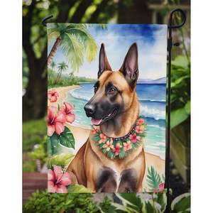 Belga Malinois Luau Garden Flag Multicolor Buzón Decorativo Yard Flag Banner Patio Obra de arte para macizos de flores Tamaño pequeño - Product Image 3