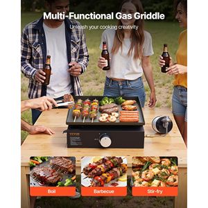 Piastra di Cottura Commerciale Professionale da 16,9 Pollici, Manuale, Antiaderente, in Acciaio, a Gas Naturale, da Banco, per Pentole e Padelle - Product Image 2