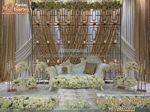 Vela de escenario de boda rústica elegante, decoración de pared, tema musulmán, vela de Metal, decoración de pared, vela de escenario de boda elegante, configuración de pared - Product Image 2