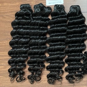 Trama rizada de vapor de doble calidad de alta calidad, cabello humano de Vietnam, cabello vietnamita crudo, paquete ondulado, trama genius - Product Image 1