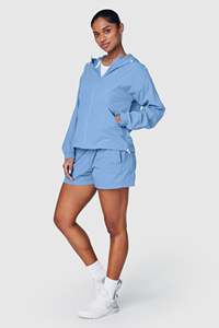 Ensemble veste coupe-vent légère à capuche et short pour femme, vêtements de sport décontractés pour l'extérieur, survêtement 2 pièces pour femme - Product Image 6