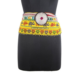 Vintage Belt Belly Dance Bead Afghani Traditional Waist Belt Kuchi Tribal BB030 <b>Old</b> Banjara Real Vintage Handmade Beaded Belts - Product Image 1