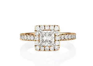 Anillo de Compromiso para Mujer, Estilo Étnico, Oro Amarillo de 14K, Corte Cojín, VVS, CVD, Cultivado en Laboratorio, Certificado IGI, Aniva RN153 - Product Image 2