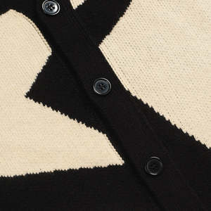 Breathable Men's V-Neck Cardigan Fun Graphic Pattern Knitted Button Down Sweater Streetwear <b>Aesthetic</b> Knit <b>Tops</b> - Product Image 4