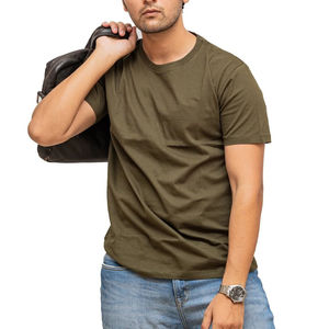 Camiseta de Manga Corta para Hombre, 350G, 100% Algodón, Color Tierra, Cuello Medio Alto, Hombros Caídos - Product Image 6