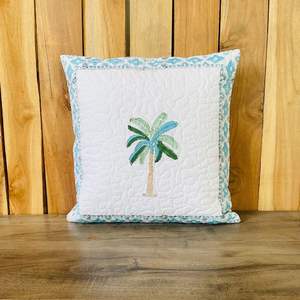 Indian Hand Block <b>Print</b> Cotton Quilted Decorative 40 X 40CM Square <b>Cushion</b> Cover - Product Image 1