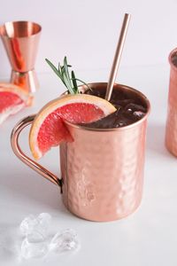 <b>Copper</b> cocktail mug set for elegant beachside drink hosting hammered finish metal <b>cups</b> durable reusable bar serving mugs - Product Image 1