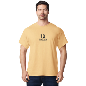 เสื้อยืดผู้ชาย คอตตอน แขนสั้น คอกลม เนื้อผ้านุ่ม สวมใส่สบาย เสื้อยืดพื้นฐาน สีเหลืองหม่น - Product Image 2