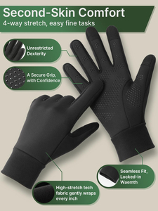 Custom Logo And Color Touchscreen Thermal Winter <b>Gloves</b> <b>Knit</b> Stretch Cuff Cold Weather For Outdoor Driving Cycling Warm <b>Gloves</b> - Product Image 2