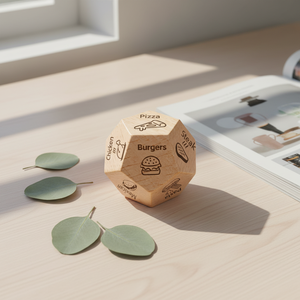 Dés à douze faces en bois de hêtre vierges pour gravure laser, dés de jeu de bar, jouet créatif, cadeau de Noël - Product Image 1