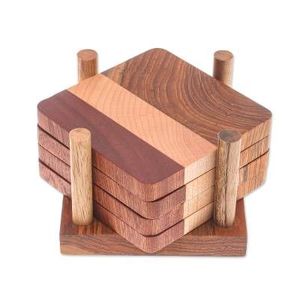 Fashionable Wooden Coaster Newly Added Unique Craft Wooden Coaster Decorative Wedding Gift Cafe <b>Table</b> Home Luxury Trend Style - Product Image 2