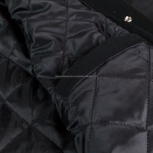 Veste bomber en laine de haute qualité avec manches en cuir véritable, veste universitaire pour hommes et femmes - Product Image 2