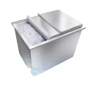 Refroidisseur de glace en acier inoxydable avec couvercle coulissant pour bac à glace