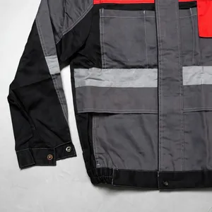 Chaqueta de Trabajo Unisex de Alta Visibilidad, Resistente, Roja, Gris, Negra, Uniforme Reflectante - Product Image 5