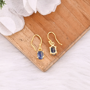 Elegant Oval Blue Kyanite 925 Sterling Silver Gemstone <b>Earring</b> For Women - Product Image 4