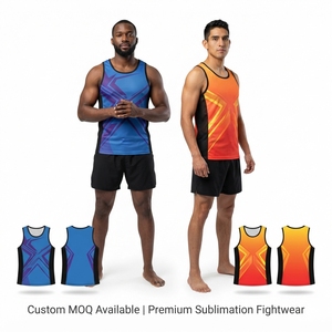 เสื้อกล้าม MMA แบบซับลิเมชั่นสั่งทำพิเศษสำหรับผู้ชาย พร้อมโลโก้ ชื่อ และหมายเลขตามต้องการ เสื้อแขนกุดสำหรับออกกำลังกายและเล่นกีฬา - Product Image 1