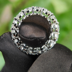Custom <b>925</b> Sterling <b>Silver</b> VVS Moissanite Diamond Round Wedding <b>Ring</b> Full Eternity Band Engagement <b>Ring</b> Fine Jewelry - Product Image 3