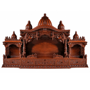 Mandapam Tradicional del <span class=keywords><strong>Sur</strong></span> de la India de Madera de Teca, Diseño Gopuram Personalizado, Templo Mandir con Tallado Intrincado y Duradero, para el Hogar, EE. UU. - Product Image 1