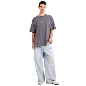 T-shirt Homme Personnalisé Oversize Effet Inversé en Coton Molletonné de Haute Qualité 100% Coton Uni Grande Taille avec Logo Avant – Meilleure Vente - Product Image 5