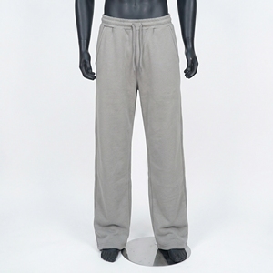 Custom OEM Heavyweight Grey Loose Fit Sweatpants Men Casual Wide Leg Joggers Fleece Blank Drawstring <b>Track</b> Pants Soft <b>Trousers</b> - Product Image 6
