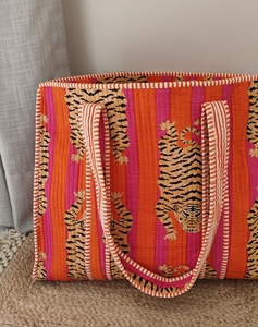 Bolso Tote de Algodón Acolchado Hecho a Mano en India |   Bolsa de tela reutilizable ecológica - Product Image 2