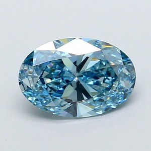 Diamant ovale bleu vif fantaisie de 1,86 carat, cultivé en laboratoire, certifié IGI, VS1, polissage excellent, pierre précieuse synthétique CVD pour bijoux fins - Product Image 1