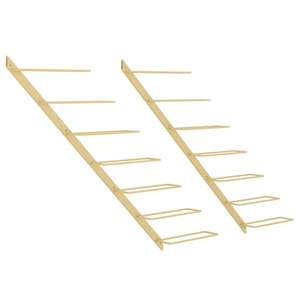 Portabottiglie da Parete in Metallo Dorato per 7 Bottiglie Set di 2 Pezzi - Product Image 2