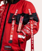 Chaqueta Bomber Premium de Verano Impermeable Edición Red Dogfight Sengoku |   Crimson Cyberpunk Mecha Edition Venta al por Mayor Otaku