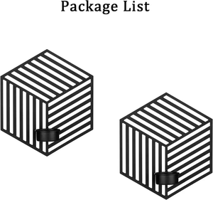 Geometric Iron Candle <b>Sconces</b> Black Metal Hexagon Wall Mounted Pillar Tealight Holders Modern Wall Art Decor for Living Room - Product Image 4