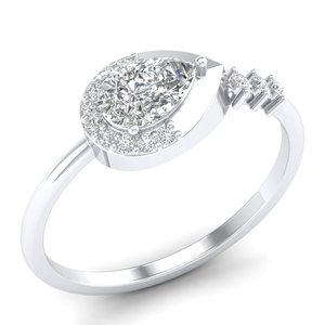 REYES High Quality Pear Cut 0.85 Carat Moissanite in 925 Sterling <b>Silver</b> Engagement <b>Solitaire</b> <b>Rings</b> Wedding Gift Jewelry - Product Image 2