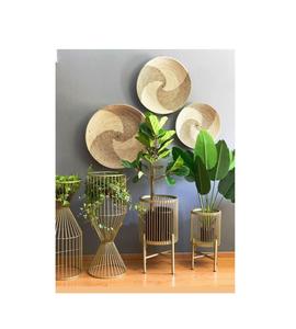 Exquisito soporte de metal dorado para macetas que realza la belleza de los elementos verdes naturales - Product Image 3