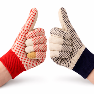 Gants en toile de coton cousue 2-3 couches à haute adhérence, tissu vietnamien, points PVC (noir), enduits sans silicone, sans poudre, 80g - Product Image 6